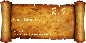 Rau Iduna névjegykártya